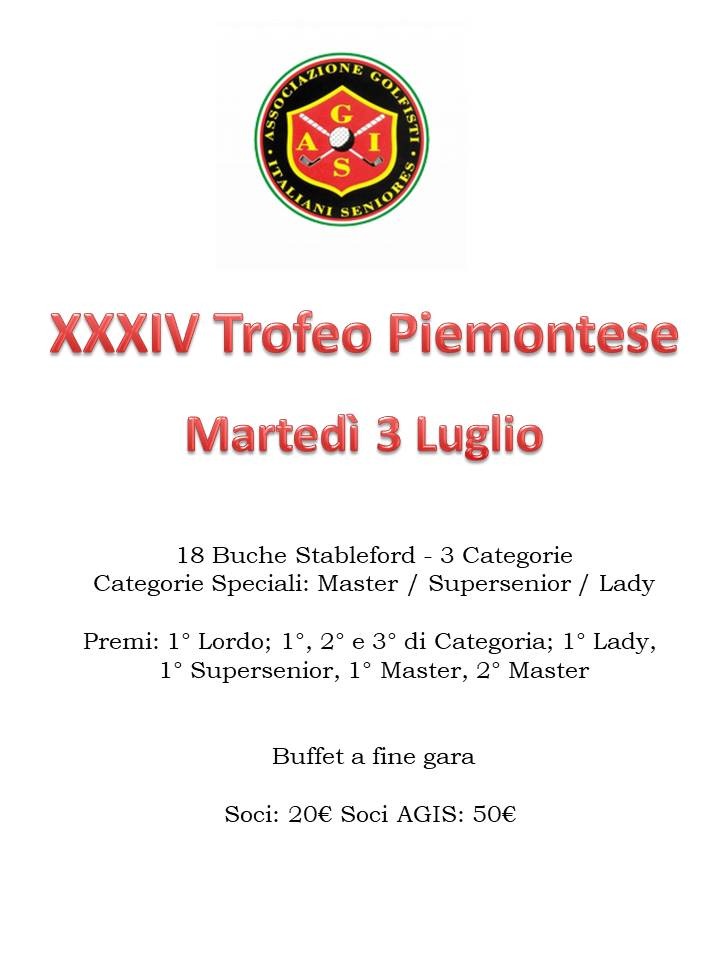 TROFEO PIEMONTESE AGIS - MARTEDI 3 LUGLIO