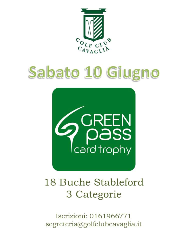 GREEN PASS TROPHY 2017 - Sabato 10 Giugno