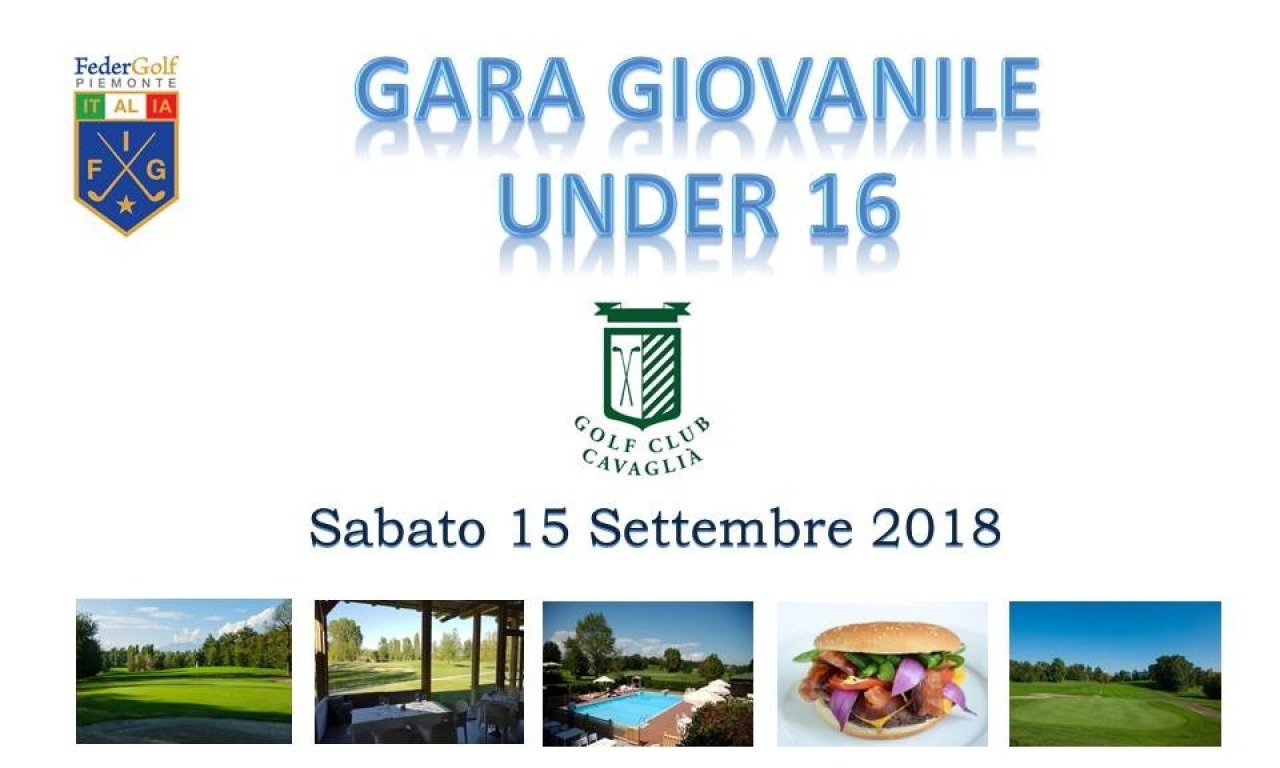 GARA GIOVANILE UNDER16 - SABATO 15 SETTEMBRE